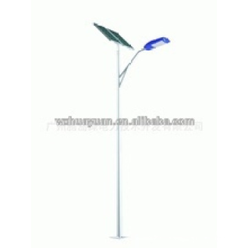 Steel light pole with solar panel